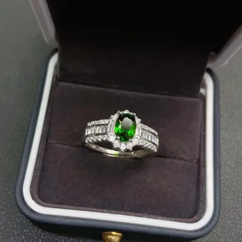 Luxus 100% 18 k fehér arany gyűrű női Létrehozott természetes smaragd Drágakő Esküvői jegygyűrűt Jól Ékszer Nagykereskedelem