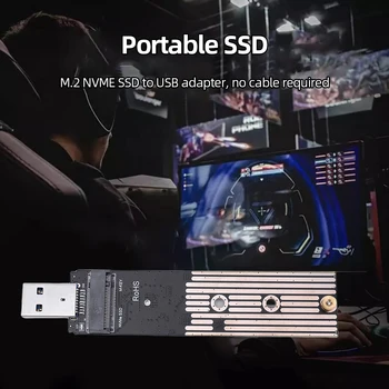 M. 2 NVME Merevlemez-Átalakító USB3.1 SSD Átalakító 10Gbps Gen 2 SSD-USB Adapter Kártya Plug and Play Samsung 970 960 Sorozat