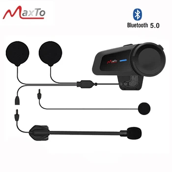 MAXTO M2 1000 Motorkerékpár Interphone Sisak Bluetooth Headset Moto Vezeték nélküli Kaputelefon, 6 Versenyző Beszél FM Rádió Vízálló