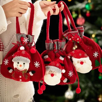 Mikulás Ajándék Táska Gyerekeknek Karácsonyi Kézi Ajándékot, Édességet, Táskák Csomagolás Mellett a Vendég Gyerekek Ajándék Tároló Táska