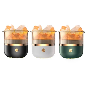Mini illóolaj Aroma Diffúzor Automatikus Kikapcsolás, Sós Kő Aromaterápiás Párásító LED Otthoni Iroda