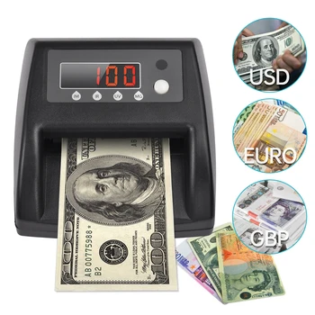 Mini UV-Hamis bankjegy Detektor EURO/USD/GBP Pénz Számláló Automatikus Pénzt Felismerés Által UV MG IR Kép Bolt Élelmiszerbolt