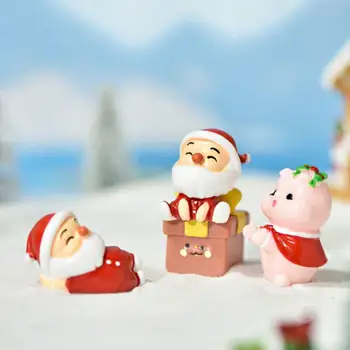 Miniatűr Aranyos Rajzfilm Santa Gyanta Baba Hóember Táj Lakberendezési Dísztárgyak, Karácsonyi Asztali Játékok Gyerekeknek Karácsonyi Ajándék