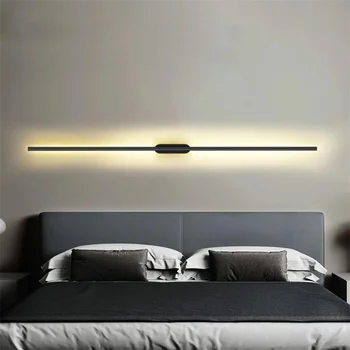 Modern, egyszerű, hosszú LED fali lámpa Hálószoba éjjeli lámpa Észak-Európa luxus fali lámpa Nappali Hotel fali lámpa