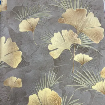 Modern Gingko Levelek 3D Fali Papírokat lakberendezés Vízálló Ország Falfestmény a TV Kanapé Háttér Szoba Falai Kapcsolatba Papír