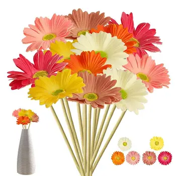 Multicolor Mesterséges Százszorszépek 12db Mesterséges PU Gerbera DIY Virág Dekoráció Mesterséges Daisy lakberendezés Újrafelhasználható Esküvő