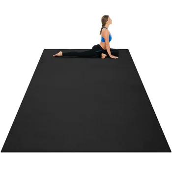 Nagy Yoga Mat 6' X 4' X 8 Mm Vastag Edzés Szőnyeg Home Gym Padló Fekete,Prémium PVC Anyag Környezetbarát, Nem mérgező