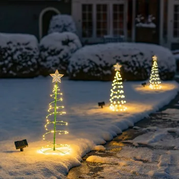 Napenergia karácsonyfa Fény Kerti Állni Kert LED Földre Lámpa String Saterproof IP65 Csillag Lámpás Dekoratív Fényt