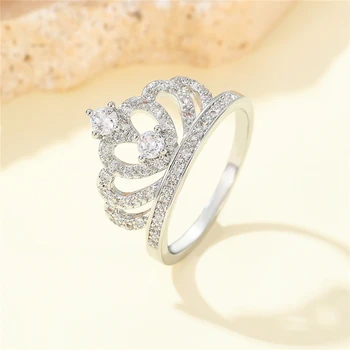 Női Gyűrű Gyönyörű Design-Divat-Luxus Korona Ékszerek, Esküvői jegygyűrűt Menyasszony Hercegnő Party Kellékek Ajándék