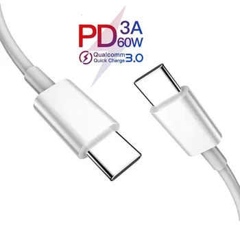 PD 60W QC3.0 Gyors Töltő adatkábel az USB-C C-Típusú Wire Kábel Típus C Típus C Kábel Macbook Samsung S20 S10 Google Pixel 4 3