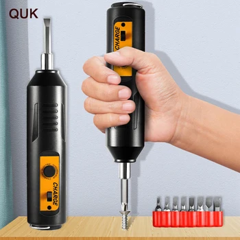 QUK Újratölthető Elektromos Csavarhúzó Készlet, Precíziós Mini Csavar Bit, USB Töltő Port Kit Szakmai Javítás Szerszámok
