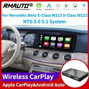 RMAUTO Vezeték nélküli Apple CarPlay NTG 5.0 5.1 a Mercedes-Benz E-Osztály W213 S-Osztály W222 2014-2020-As Android Auto Tükör Link AirPlay