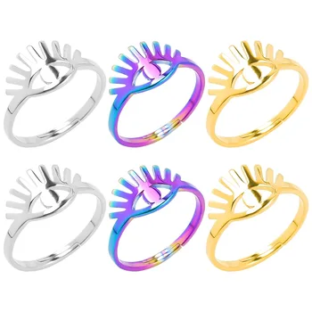 Rozsdamentes Acél Evil Eye Gyűrűk Nők Török Szeme Gyűrű Bohém Csülök Pár Ujj Gyűrű Női Vintage Ékszerek Karácsonyi Ajándék