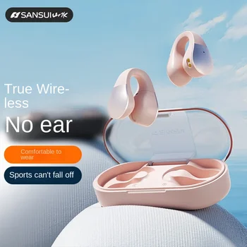 Rózsaszín Vezeték nélküli Bluetooth Headset Nők Fülhallgató Kiváló Minőségű Vezeték nélküli Fejhallgató ENC Hang Asszisztens Earhooks Fülhallgató Sztereó