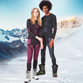 Ski Fehérnemű Szett Férfiak, mind a Nők Meleg Hideg Lélegző, Gyorsan Száraz Verejték Szabadtéri Sport Funkció Fehérnemű Fehérnemű Szett