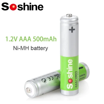 Soshine AAA 500mAh 1.2 V-os Újratölthető Akkumulátor Aaa 1,2 V NIMH Alacsony önkisülés Akkumulátorok Fáklyák Rádió Távirányító Játékok