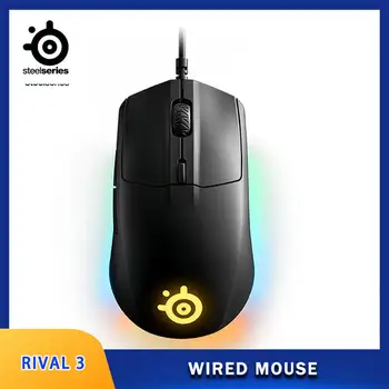 Steelseries Rivális 3 Vezetékes Gaming Mouse TrueMove Core Optikai Gaming Szenzor Egerek 8500 CPI RGB Világítás 60 Millió Kattintson