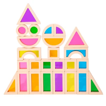 Színes építőkockák Meghatározott Érzékszervi Érzékelés Kreatív Puzzle Épület Játékok Szett Szín, Forma Válogatás a Csecsemők számára 3 4 5 6 Év