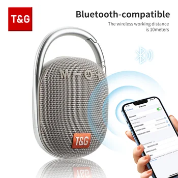 TG321 Hordozható Bluetooth Hangszóró IPX7 Vízálló Vezeték nélküli Mini Oszlop Szabadtéri Mélynyomó Hangszórók Horog Por FM TF USB