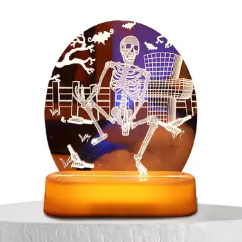 Távirányító Halloween Lámpák Dekorációs Lámpa 3D-s Asztali Lámpák asztali Földgömb Fény USB elemes Meleg Éjszakai Fény