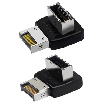 USB 3.1 E Típusú 90 Fokos Átalakító USB Előlapi Adapter Függőleges E Típusú Fejléc Konverter Számítógép Alaplap