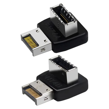 USB Fejléc Adapter Számítógép Alaplap C-Típusú USB3.1 Típus-E 90 Fokos Átalakító