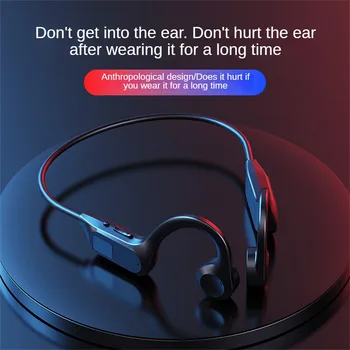 Vezeték nélküli Fülhallgató csontvezetéses Fejhallgató Bluetooth 5.3 Vízálló Sport Fülhallgató Mikrofon, Edzés, Futás Vezetés