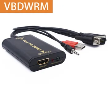 VGA HDMI Átalakító AV-Adapter Kábel 1080P Multi-port VGA Splitter 3,5 mm-es Audio Kettős Kijelző PC Laptop HDTV