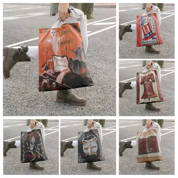 Vászon válltáska szervezet tároló táska kozmetikai utazási női táska retro divat bevásárló táska vászon táska