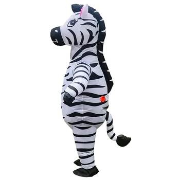 Zebra Függőleges Felfújható Jelmez Halloween Jelmez Felnőtt Teljes Test Aranyos Fekete-Fehér Állat Farsangi Buli szerepjáték Ruházat