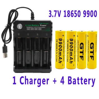 Új.Batería de iones de litio GTF 18650 Eredeti, linterna recargable 18650, 3,7 V, para Linterna + cargador USB
