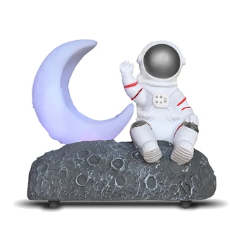 Űrhajós Vezeték Nélküli Bluetooth Hangszóró Led Világító Hold Fény Okos, Éjjeli, Éjjel Lámpa, Születésnapi Ajándék, Dísz