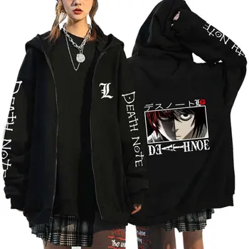 2023 Rajzfilm Amane Misa Grafikus Streetwear Harajuku Roupas Masculinas Zip Fel Melegítőfelső Anime Death Note Kapucnis Felső Férfi Aranyos