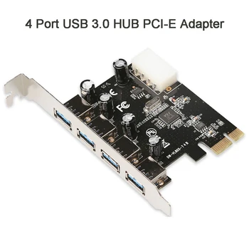4 Port PCI-E, Hogy USB 3.0 HUB PCI Express bővítőkártya Adapter 5 Gbps Sebességű USB 3 0 PCI-E PCIe Express 1x Asztali