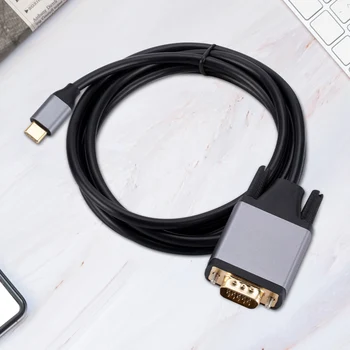 C-típusú VGA Adapter Alumínium Ötvözet USB 3.1 C-Típusú VGA USB-C Kábel Átalakító USB3.1 HD Képernyő Kábel MacBook Projektor