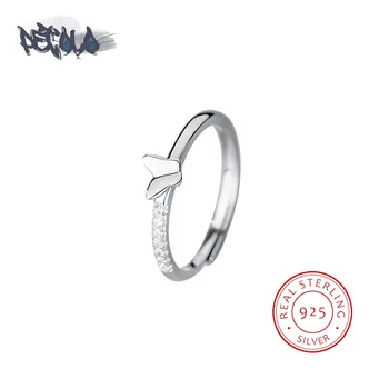 Gyönyörű S925 Sterling Ezüst Gyűrű a Nők Kreatív Íj Gyűrű Egyszerű Nyitó Állítható Ékszerek Sterling Ezüst Gyűrű