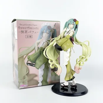 Hatsune Miku Anime Adatok Matcha Fagyit Gyönyörű Lány akciófigura PVC Gyűjtemény Modell Díszek, Játékok