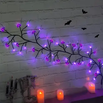Willow Szőlő Gally LED Lámpa Több Világítási Módok Vízálló elemes Denevérek Garland Fény Halloween Dekoráció
