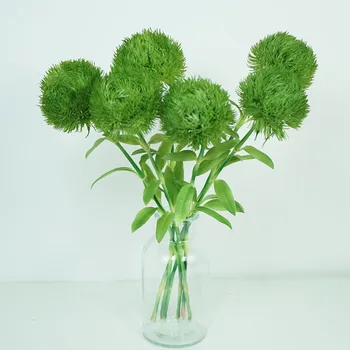 Zöld Szegfű Otthon Dekoráció, virágkötészet Szuper Realisztikus Virágok Műanyag Fotózás, Kellékek 3pcs Hamis Növények