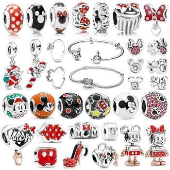 Új Varázsa Pandora Ékszer Illik 925 Originales Sterling Ezüst Disney Mickey Minnie Egér Sorozat Fiú Lány Gyerek DIY Ajándék Nőknek